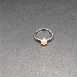Elegant Silver Ring with Peach Stone